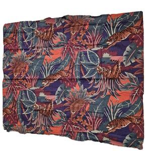 Alexander Henry Vintage Jungle Tiger Leopard Cotton Fabric 36x42 Purple Orange